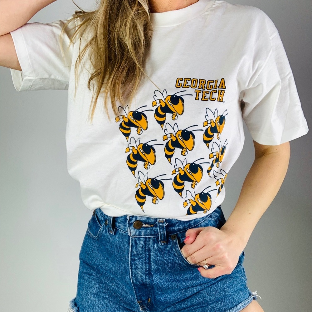 Vintage Georgia Tech White Crewneck Short sleeve t